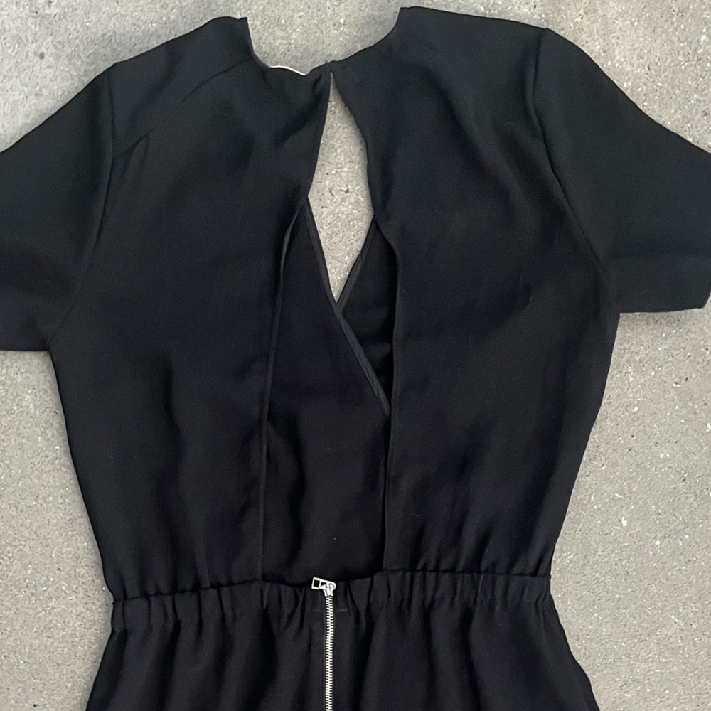 Aritzia Wilfred Short Sleeve Open Back Black Mini Dress - Picture 4 of 6